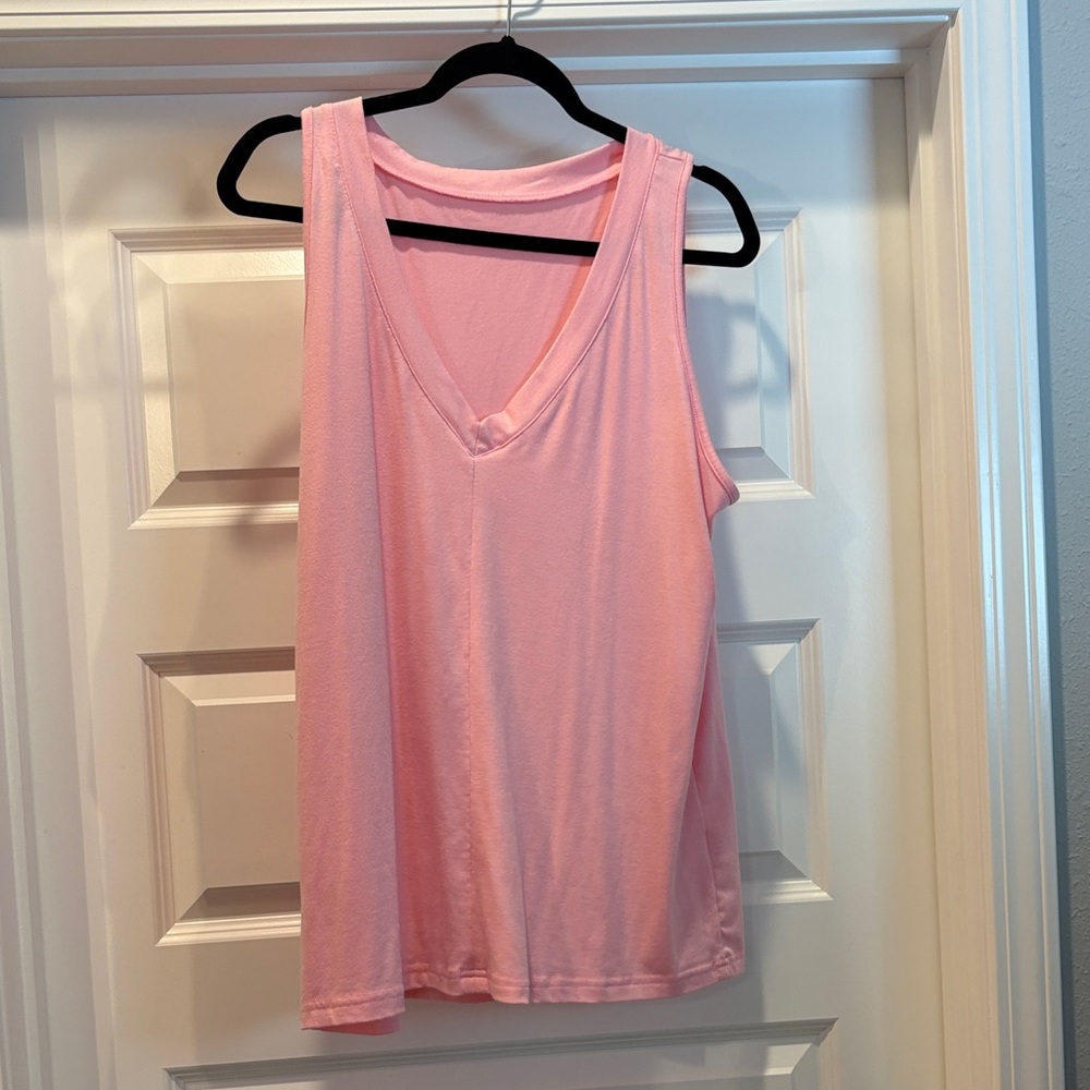Pink V-Neck Sleeveless Top